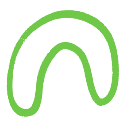 Green abstract outline
